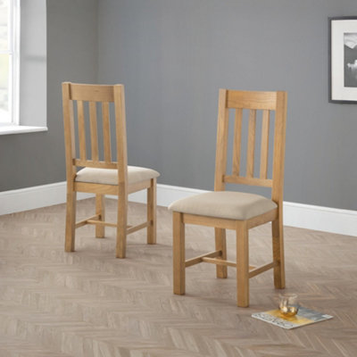 Julian Bowen Hereford Dining Chair - Oak - Taupe - Set of 2 - Image 7