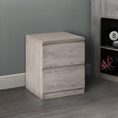 Julian Bowen Jupiter Grey Oak 2 Drawer Bedside Cabinet - Image 4