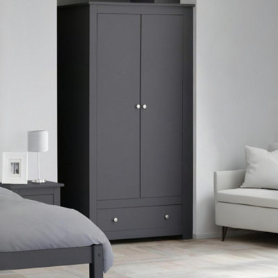 Julian Bowen Radley 2 Door Single Drawer Wardrobe - Anthracite - Image 9