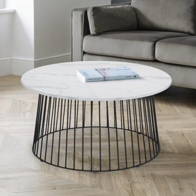 Julian Bowen Unisex White Broadway Round Coffee Table In - Image 8