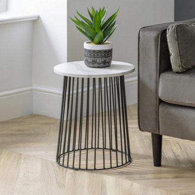 Julian Bowen Broadway Marble Effect Lamp Table - Image 8