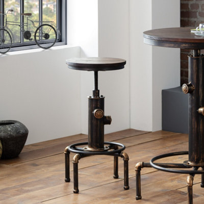 Julian Bowen Unisex Dark Brown Rockport Round Bar Stool In - Image 5
