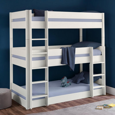 B&Q -  Trio 90Cm Single White 3 Tier Triple Bunk Bed