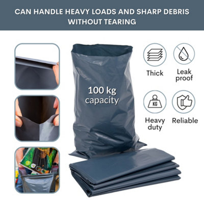 100 Extra Strong Rubble Sacks Rubble Bags Heavy Duty100Kg Load50 L Capacity from B&Q