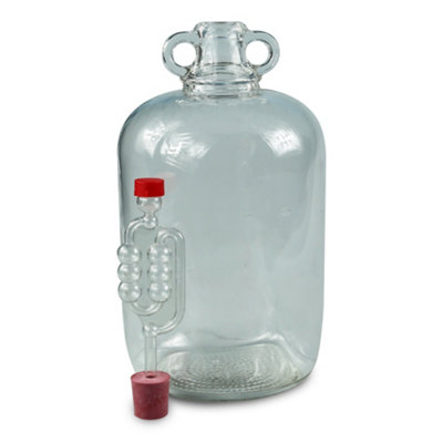 B&Q - 1 X 5Ltr  Glass Demijohn With Bung & Airlock
