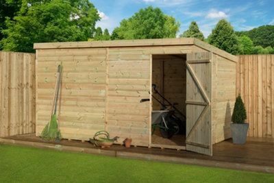 Empire Sheds Empire 1000 Pent 10X7 Pressure Treated Tongue And Groove Wooden Garden Shed Door Right (10' X 7' / 10Ft X 7Ft) (10X7)