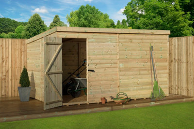 Empire Sheds Empire 1000 Pent 10X8 Pressure Treated Tongue And Groove Wooden Garden Shed Door Left (10' X 8' / 10Ft X 8Ft) (10X8)