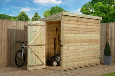 B&Q -  Empire 2000  Pent 8X7 Pressure Treated Tongue And Groove Wooden Garden Shed Door Left Side Panel (8' X 7' / 8Ft X 7Ft) (8X7)