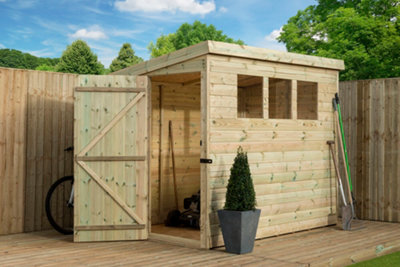 Empire Sheds Empire 2500  Pent 6X4 Pressure Treated Tongue And Groove Wooden Garden Shed Door Left Side Panel (6' X 4' / 6Ft X 4Ft) (6X4)