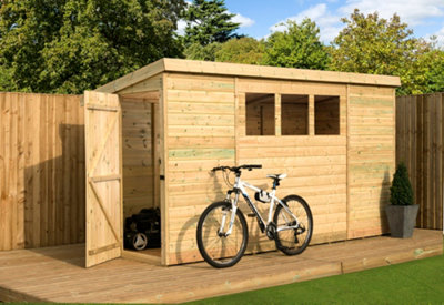 Empire Sheds Empire 2500  Pent 14X5 Pressure Treated Tongue And Groove Wooden Garden Shed Door Left Side Panel (14' X 5' / 14Ft X 5Ft) (14X5) from B&Q