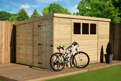 Empire Sheds Empire 2500  Pent 10X8 Pressure Treated Tongue And Groove Wooden Garden Shed Door Left Side Panel (10' X 8' / 10Ft X 8Ft) (10X8)