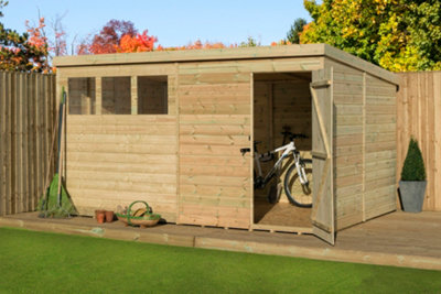 Empire Sheds Empire 1500  Pent 10X8 Pressure Treated Tongue And Groove Wooden Garden Shed Door Right (10' X 8' / 10Ft X 8Ft) (10X8) from B&Q
