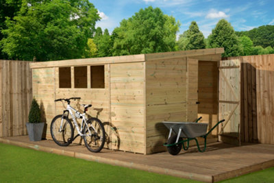 Empire Sheds Empire 3000  Pent 12X6 Pressure Treated Tongue And Groove Wooden Garden Shed Door Right Side Panel (12' X 6' / 12Ft X 6Ft) (12X6) from B&Q