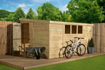 Empire Sheds Empire 3000  Pent 10X4 Pressure Treated Tongue And Groove Wooden Garden Shed Door Left Side Panel (10' X 4' / 10Ft X 4Ft) (10X4) from B&Q