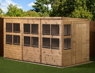 Empire Sheds Empire Pent Potting Shed 12X6 Single Door from B&Q