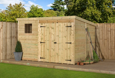 Empire Sheds Empire 4000  Pent 10X7 Double Door Right Windows