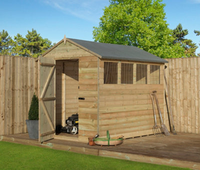 Empire Sheds Empire 9200 Premier Apex Shed Windows 5X6 Pressure Treated Tongue And Groove Wooden Garden Shed (5' X 6' / 5Ft X 6Ft) (5X6)