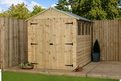 Empire Sheds Empire 9800 Premier Apex Shed Double Door  Windows 6X10