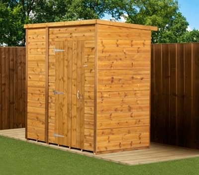 Empire Sheds Empire Modular Pent 6X4 Dipped Treated Tongue And Groove Wooden Garden Shed Single Door No Windows (6' X 4' / 6Ft X 4Ft) (6X4)