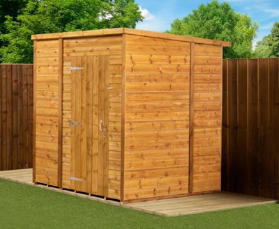 Empire Sheds Empire Modular Pent 6X6 Dipped Treated Tongue And Groove Wooden Garden Shed Single Door No Windows (6' X 6' / 6Ft X 6Ft) (6X6)