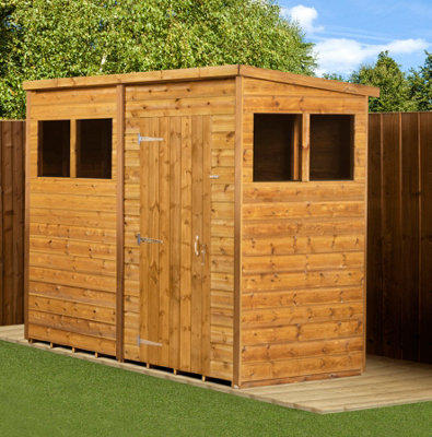 Empire Sheds Empire Modular Pent 8X4 Dipped Treated Tongue And Groove Wooden Garden Shed With Windows (8' X 4' / 8Ft X 4Ft) (8X4)