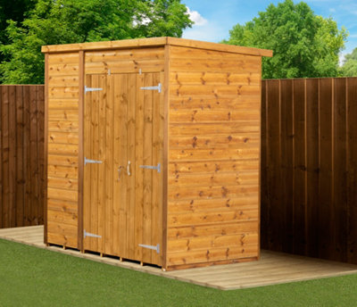 Empire Sheds Empire Modular Pent 6X4  Dipped Treated Tongue And Groove Wooden Garden Shed Double Door (6' X 4' / 6Ft X 4Ft) (6X4)