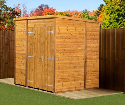 Empire Sheds Empire Modular Pent 6X6  Dipped Treated Tongue And Groove Wooden Garden Shed Double Door (6' X 6' / 6Ft X 6Ft) (6X6)