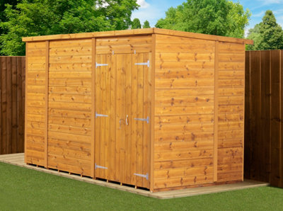 Empire Sheds Empire Modular Pent 10X6  Dipped Treated Tongue And Groove Wooden Garden Shed Double Door (10' X 6' / 10Ft X 6Ft) (10X6) from B&Q