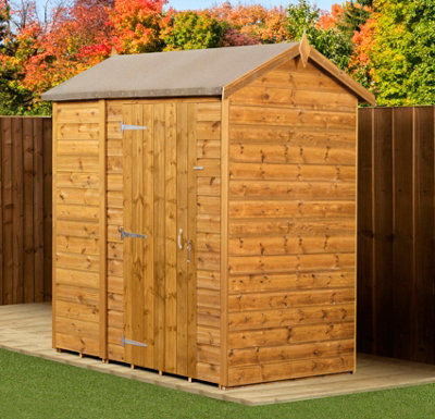 Empire Sheds Empire Modular Apex 4X6 Dipped Treated Tongue And Groove Wooden Garden Shed Single Door (4' X 6' / 4Ft X 6Ft) (4X6)