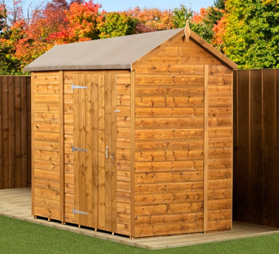 Empire Sheds Empire Modular Apex 6X6 Dipped Treated Tongue And Groove Wooden Garden Shed Single Door No Windows (6' X 6' / 6Ft X 6Ft) (6X6)