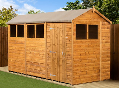 Empire Sheds Empire Modular Apex 6X12 Windows Dipped Treated Tongue And Groove Wooden Garden Shed (6' X 12' / 6Ft X 12Ft) (6X12)