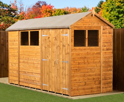 Empire Sheds Empire Modular Apex 6X10 Dipped Treated Tongue And Groove Wooden Garden Shed Double Door Windows (6' X 10' / 6Ft X 10Ft) (6X10)-30882 