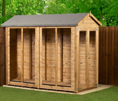 Empire Sheds Empire Apex Summerhouse 4X8 Dipped Treated Tongue And Groove Wooden Garden Shed Double Door (4' X 8' / 4Ft X 8Ft) (4X8)