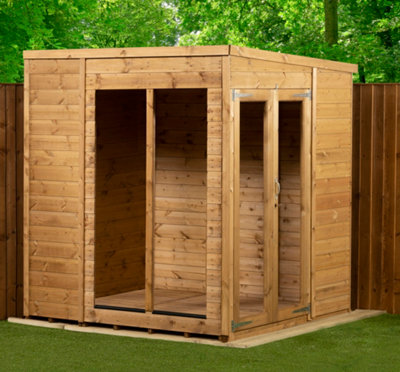 Empire Sheds Empire Pent Summerhouse Shiplap 6X6 Double Treated Tongue And Groove Wooden Garden Shed (6' X 6' / 6Ft X 6Ft) (6X6)