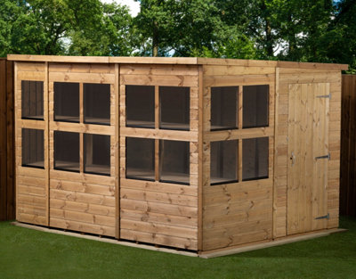 Empire Sheds Empire Pent Potting Shed 10X8 Single Door from B&Q