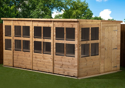 Empire Sheds Empire Pent Potting Shed 14X8 Single Door from B&Q