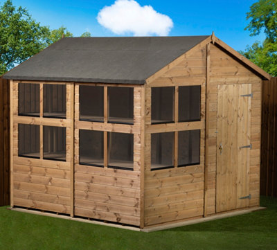 Empire Sheds Empire Apex Potting Shed 8X8 Single Door from B&Q