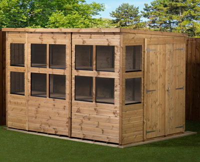 Empire Sheds Empire Pent Potting Shed 10X6 Double Door from B&Q