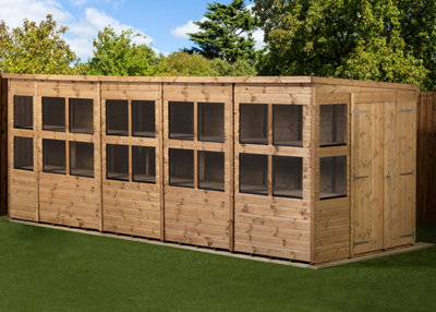 Empire Sheds Empire Pent Potting Shed 18X6 Double Door from B&Q