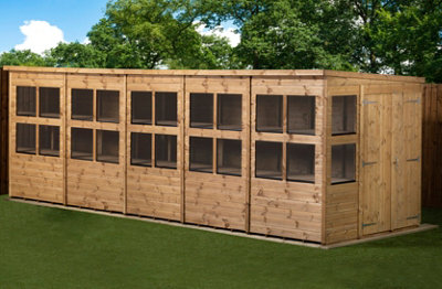 Empire Sheds Empire Pent Potting Shed 20X6 Double Door from B&Q