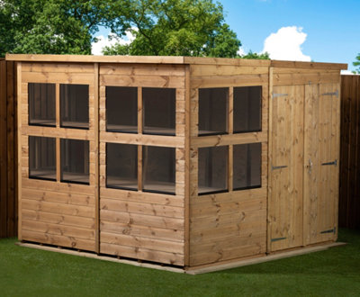 Empire Sheds Empire Pent Potting Shed 8X8 Double Door-30946 