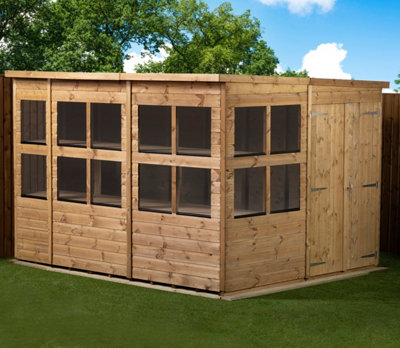 Empire Sheds Empire Pent Potting Shed 10X8 Double Door from B&Q