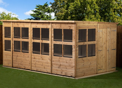 Empire Sheds Empire Pent Potting Shed 14X8 Double Door from B&Q