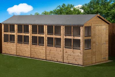 Empire Sheds Empire Apex Potting Shed 6X20 Double Door from B&Q