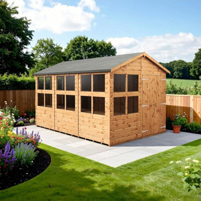 B&Q -  Empire Apex Potting Shed 8X12 Double Door