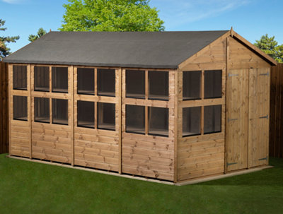 Empire Sheds Empire Apex Potting Shed 8X14 Double Door from B&Q