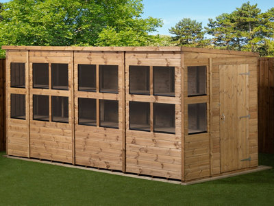Empire Sheds Brown Empire Pent Potting Shed 14X6 Single Door