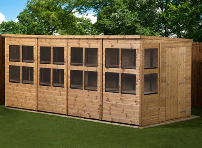 Empire Sheds Empire Pent Potting Shed 16X6 Single Door from B&Q