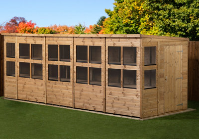 Empire Sheds Empire Pent Potting Shed 18X6 Single Door from B&Q