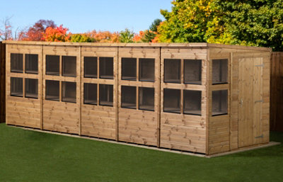 Empire Sheds Empire Pent Potting Shed 20X6 Single Door from B&Q